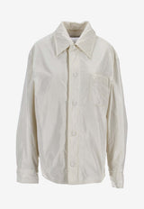 AMI PARIS Embroidered Buttoned Shirt Ivory HJK829PL0039_185