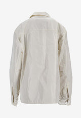 AMI PARIS Embroidered Buttoned Shirt Ivory HJK829PL0039_185