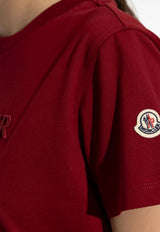 Moncler Logo Embroidered T-shirt Red L10938C0002189AUO_438