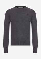 AMI PARIS Ami De Coeur Wool Sweater Gray HKS830005_020