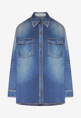 Golden Goose DB Oversized Vintage-Denim Shirt Blue GWP02525P002406_50100