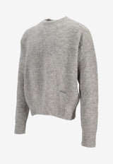AMI PARIS Alpaca Wool Sweater Gray HKS824KN0021_050