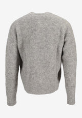 AMI PARIS Alpaca Wool Sweater Gray HKS824KN0021_050