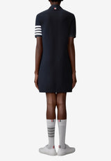 Thom Browne Textured Pique 4-bar Stripes Polo Dress Navy FJD134AJ0248_415