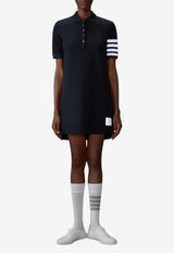 Thom Browne Textured Pique 4-bar Stripes Polo Dress Navy FJD134AJ0248_415