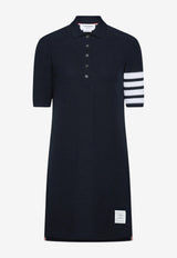 Thom Browne Textured Pique 4-bar Stripes Polo Dress Navy FJD134AJ0248_415