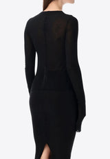 Rick Owens Long-Sleeved Ribbed T-shirt Black RP01F6209RC_09