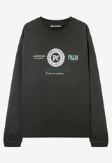 Palm Angels PA Dollar Long-Sleeved Loose T-shirt Gray PMAB05CF25JER001_1305