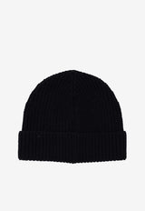 Off-White Floral Bookish Ribbed Beanie Black OWLC017F25KNI001_1084