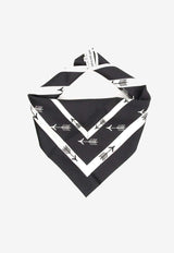 Self-Portrait Printed Silk Scarf Black SP19111