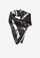 Self-Portrait Printed Silk Scarf Black SP19111