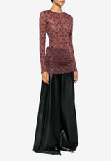 Marine Serre Moonogram Flocked Mini Dress Purple WDR267ACJER0005_PU70