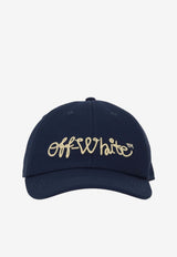 Off-White Logo Embroidered Baseball Cap Navy OWLA018F25FAB007_4C19