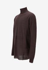 Rick Owens Oversized Turtleneck Sweater Brown RU02E1626M_78