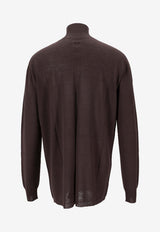 Rick Owens Oversized Turtleneck Sweater Brown RU02E1626M_78
