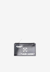 Off-White Jitney Quote Zipped Cardholder Black OWND047C99LEA001_1001