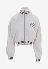 Off-White Embroidered Script Zip-Up Jacket White OWBE008F25FLE001_0148