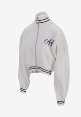 Off-White Embroidered Script Zip-Up Jacket White OWBE008F25FLE001_0148