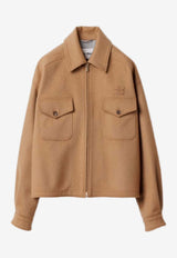 Miu Miu Logo Embroidered Buttoned Jacket Brown  ML1331SOOO175T_F0040