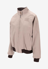 Miu Miu Reversible Houndstooth Zip-Up Jacket Gray ML1400SOOO1800_F04YH