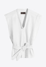 Lemaire V-neck Chasuble Bleached Denim Vest White OT0011LD1069_WH086