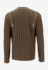 Off-White OFF Stamp Ribbed Sweater Brown OMHE20CF25KNI001_5810