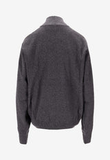 Palm Angels Classic Logo Knit Jacket Gray PWHA062F25KNI001_0703