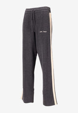 Palm Angels Logo Embroidered Knit Track Pants Gray PWHG037F25KNI001_0703