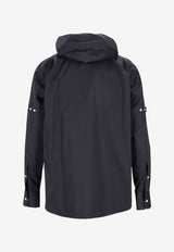 Thom Browne Long-Sleeved Shirt with Hood Navy MWL432OF1066_415
