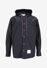 Thom Browne Long-Sleeved Shirt with Hood Navy MWL432OF1066_415
