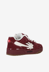 Palm Angels Venice Suede Low-Top Sneakers Burgundy PMIA101F25LEA003_2801
