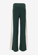 Palm Angels Monogram Colorblocked Sweatpants Green PWCH028F25FAB001_5203