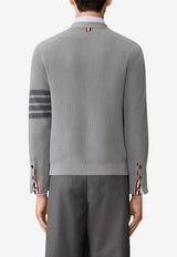 Thom Browne Garment Dyed 4-bar Stripes Cardigan Gray MKC635AY3065_055