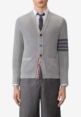 Thom Browne Garment Dyed 4-bar Stripes Cardigan Gray MKC635AY3065_055