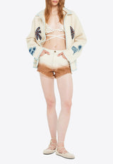 Alanui Shades of Eden Denim Shorts Off-white LWYC009R26DEN002_0373