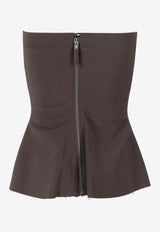 Rick Owens Bustier Structured Silk Top Brown RP02E4127WST_78