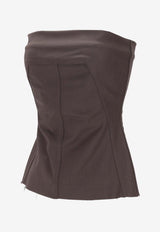 Rick Owens Bustier Structured Silk Top Brown RP02E4127WST_78