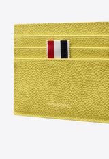 Thom Browne Grosgrain Stripes Cardholder in Grained Leather Yellow MAW031L00198_735