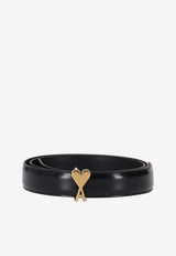 AMI PARIS Ami De Coeur Buckle Leather Belt Black UBL209AL0139_0015