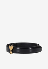 AMI PARIS Ami De Coeur Buckle Leather Belt Black UBL209AL0139_0015