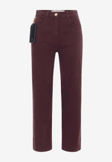 Elisabetta Franchi Logo Patch Straight-Leg Jeans Purple PJ04D56E2_EA4
