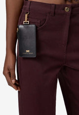 Elisabetta Franchi Logo Patch Straight-Leg Jeans Purple PJ04D56E2_EA4