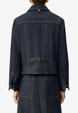 Thom Browne Selvedge Denim Backstrap Utility Jacket Navy MJO256SF1101_415