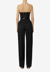 Elisabetta Franchi Strapless Belted Jumpsuit Black TU05256E2_110