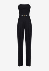 Elisabetta Franchi Strapless Belted Jumpsuit Black TU05256E2_110