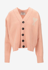 AMI PARIS Ami De Coeur Buttoned Cardigan Pink UKC365KN0135_6807