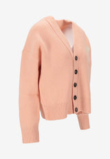 AMI PARIS Ami De Coeur Buttoned Cardigan Pink UKC365KN0135_6807