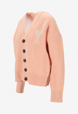AMI PARIS Ami De Coeur Buttoned Cardigan Pink UKC365KN0135_6807
