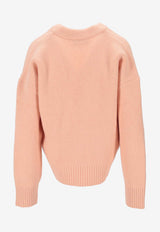 AMI PARIS Ami De Coeur Buttoned Cardigan Pink UKC365KN0135_6807
