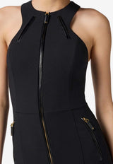Elisabetta Franchi Zip-Up Crewneck Jumpsuit Black TU05556E2_110